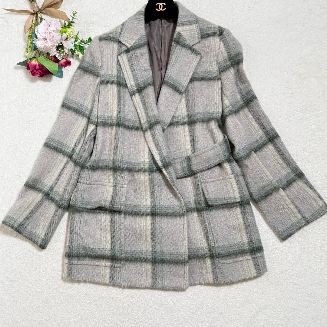美品✨　AURALEE　シャギーチェックジャケット　白石麻衣さん　アルパカ　M