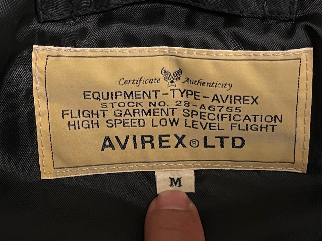 ★☆アヴィレックス N3B フライトジャケット ラクーンファー 黒 Mサイズ☆★