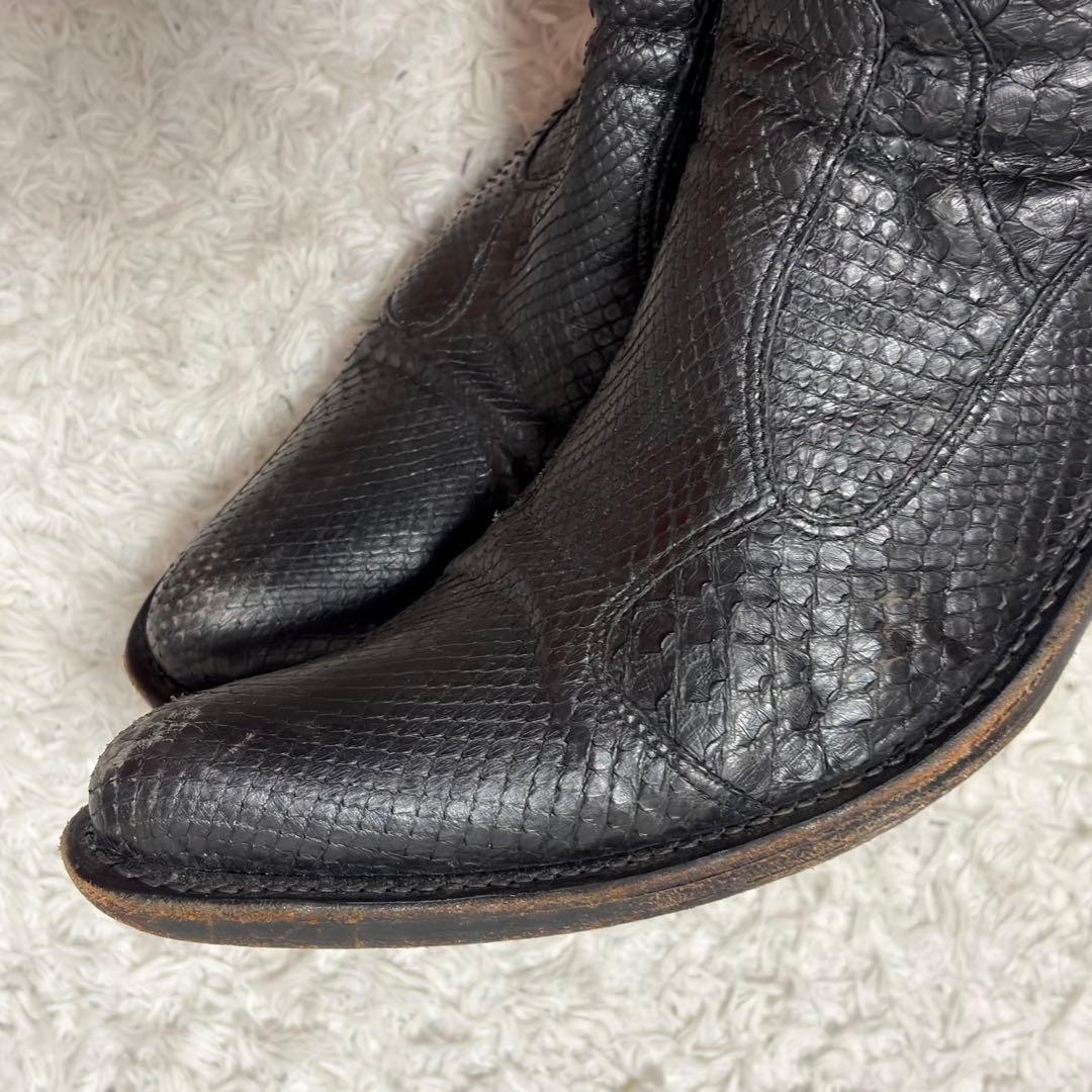 00’s leather boots Python ギャル男 27.0 黒　蛇革