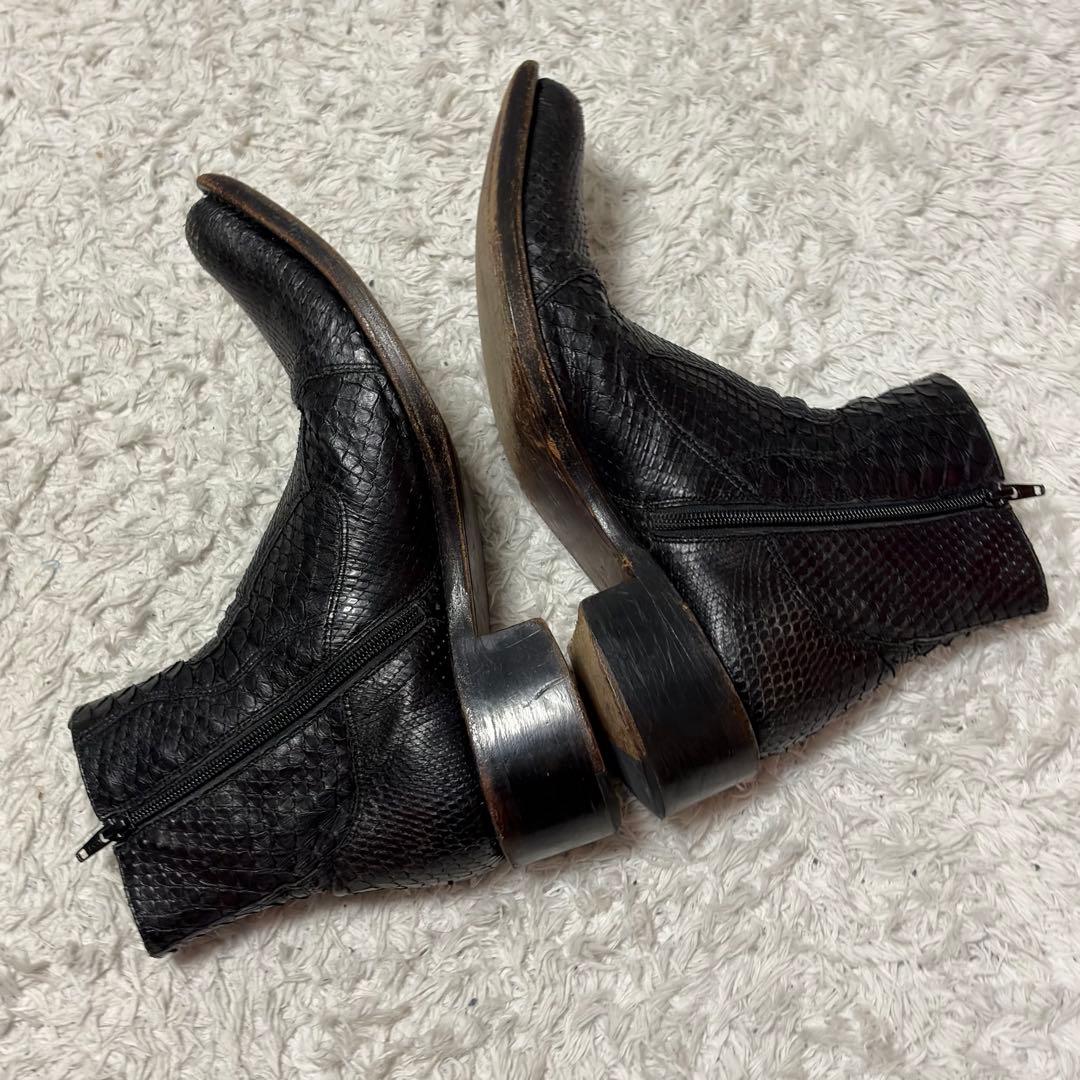 00’s leather boots Python ギャル男 27.0 黒　蛇革