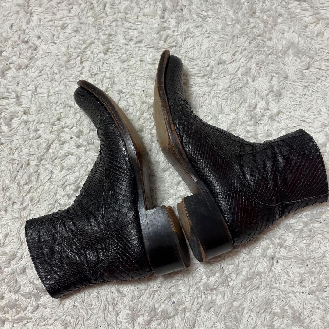 00’s leather boots Python ギャル男 27.0 黒　蛇革