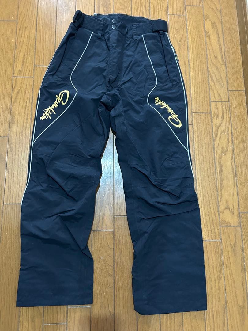 【ジャンク品】がまかつGM3500 ゴアテックスレインスーツ ブラックゴールドL