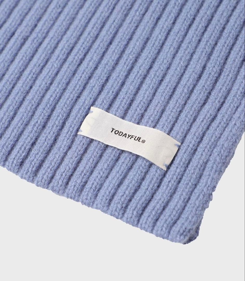 TODAYFUL Rib Knit Mufflerアイスブルー