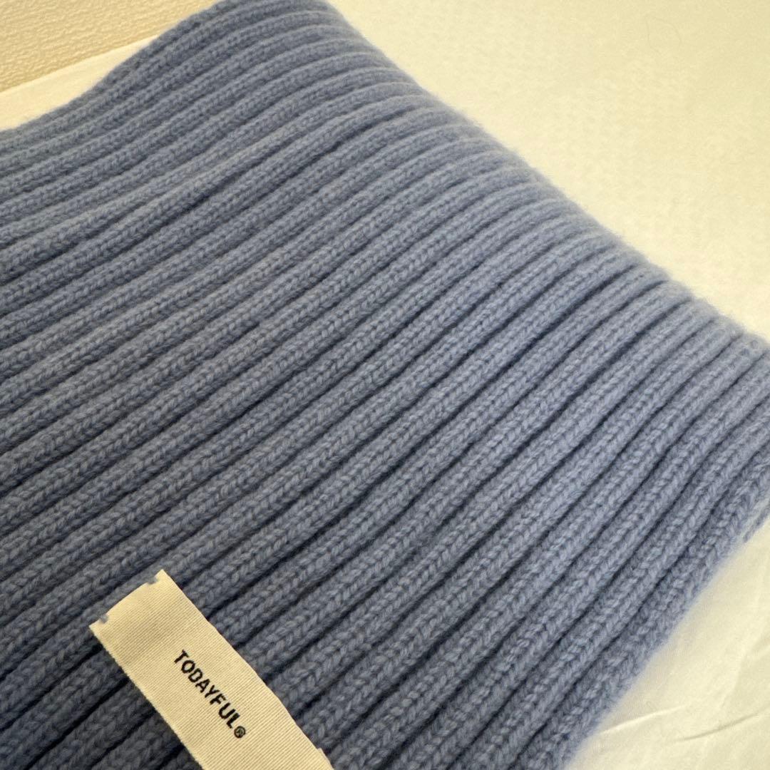 TODAYFUL Rib Knit Mufflerアイスブルー