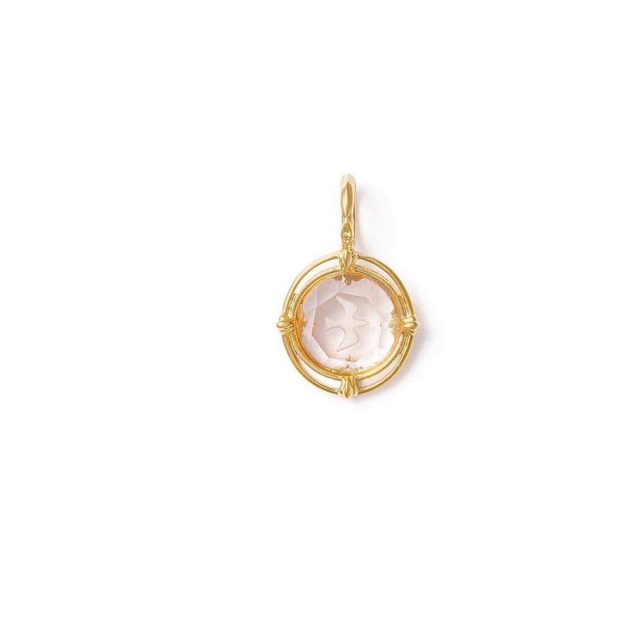 ②　チャーム　agete　K10 ゴールド　限定　ローズクォーツ　鳥　ネックレス