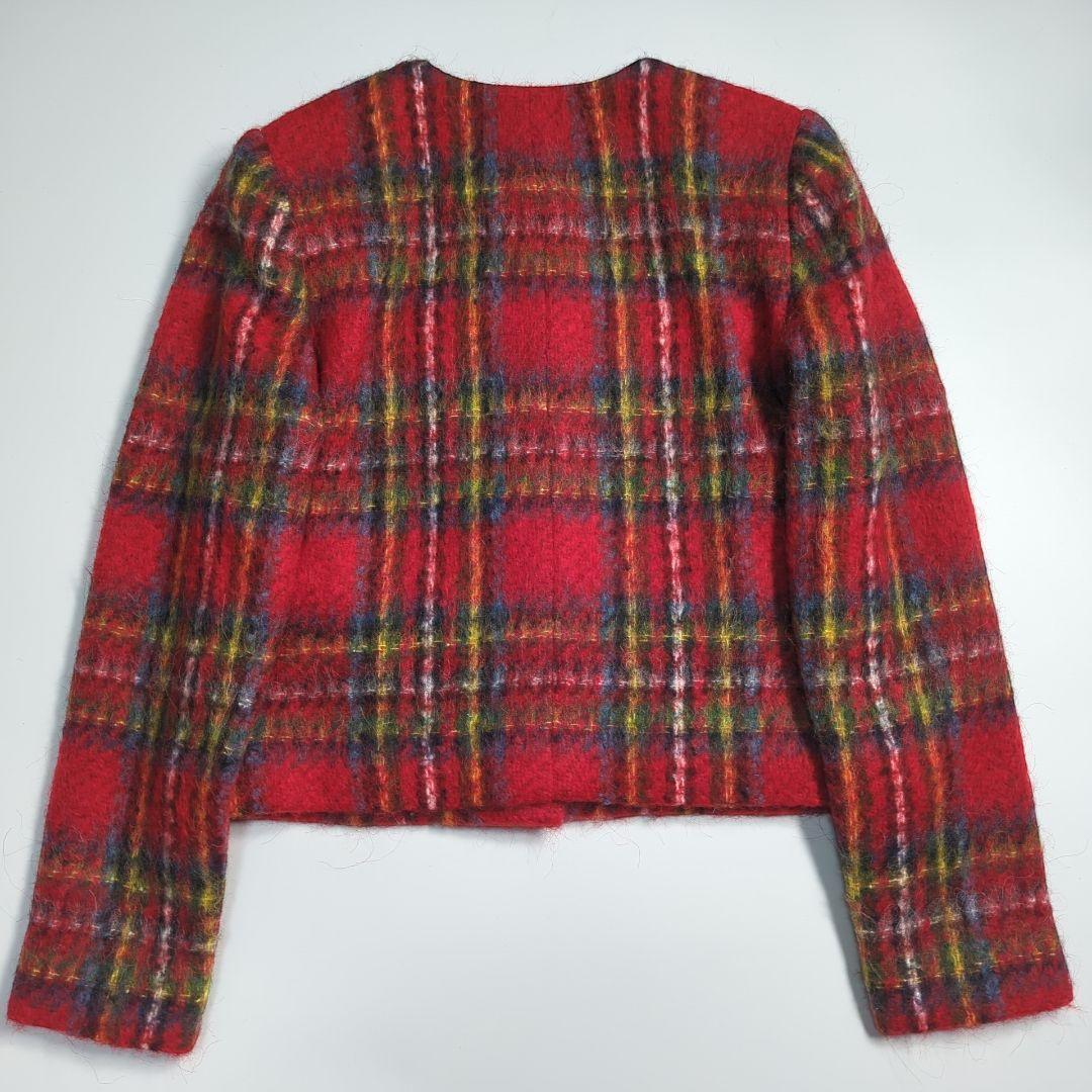 ローレンラルフローレン　チェック モヘア クロップ ド ジャケット ４