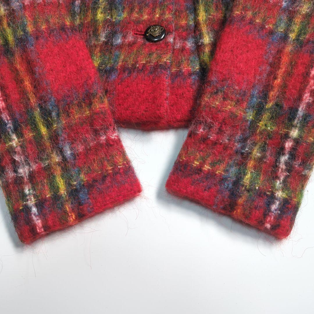 ローレンラルフローレン　チェック モヘア クロップ ド ジャケット ４