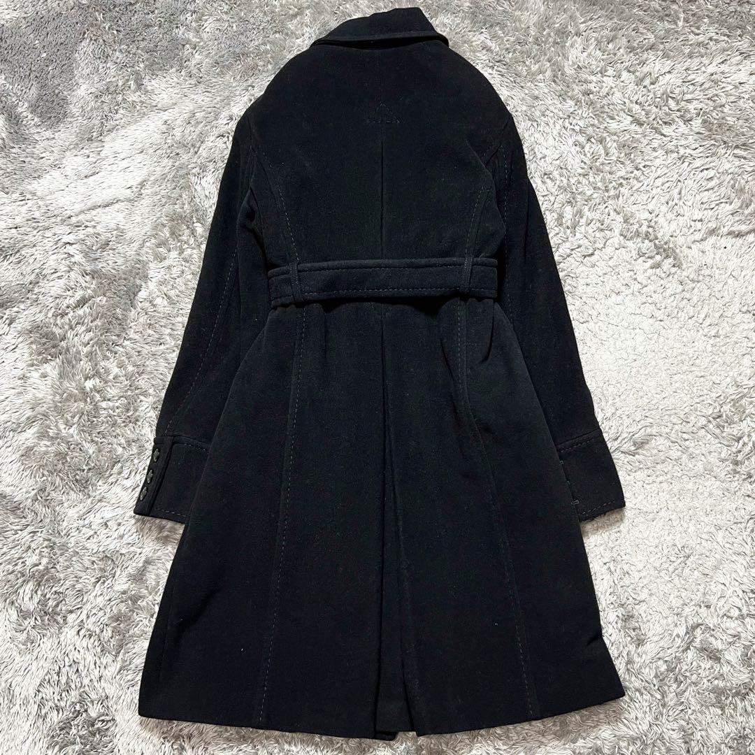 MaxMara MAX&Co. ウール ベルテッドコート ダブル 黒 S相当
