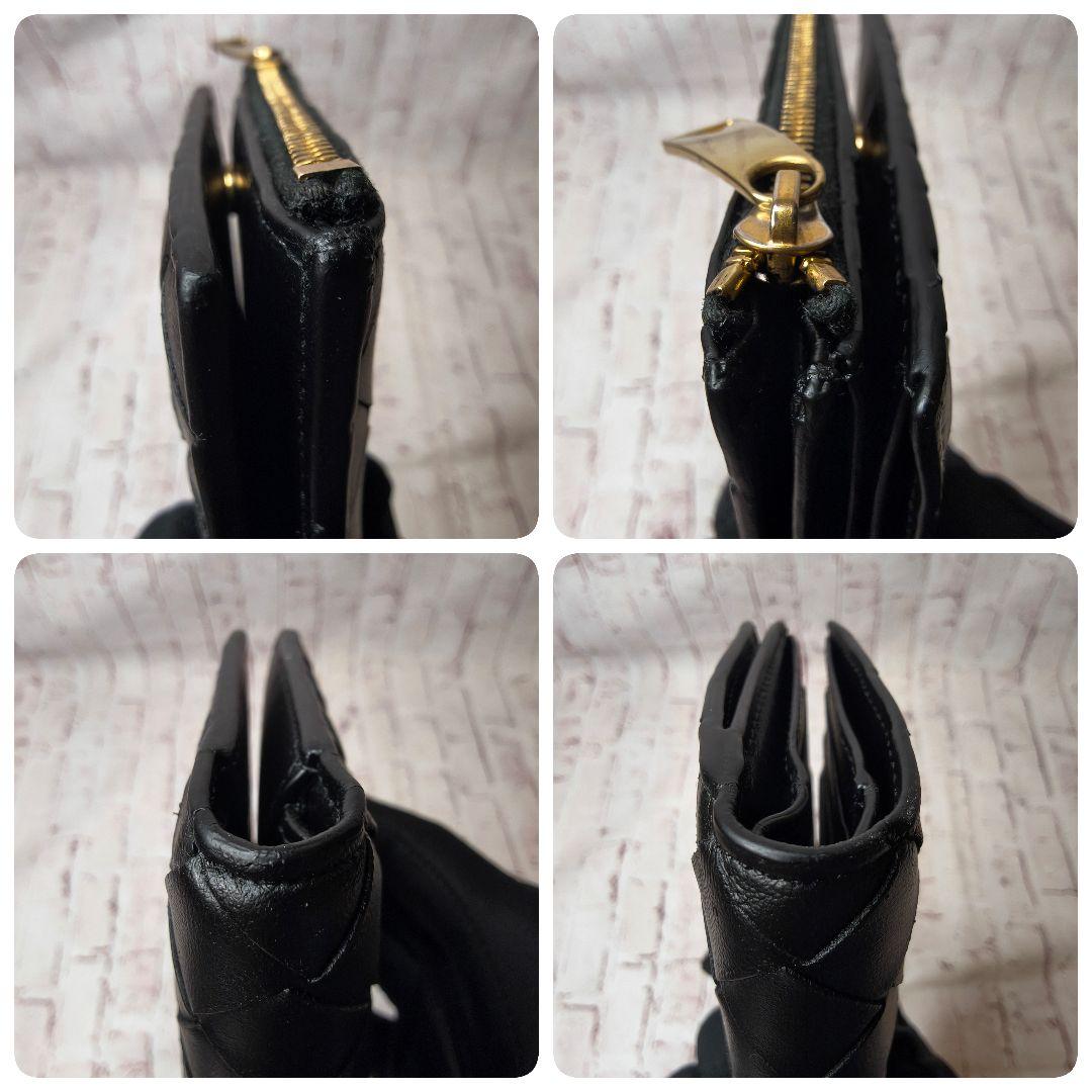 【現行／美品】ボッテガヴェネタ イントレ二つ折り財布 スモール IC搭載／黒E