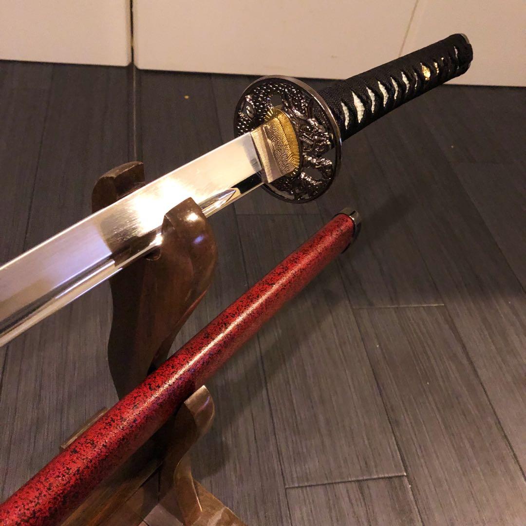 高級模造刀　陸奥守吉行　坂本龍馬拵え　居合刀　優乱刃紋　朱拵え　合金刀身