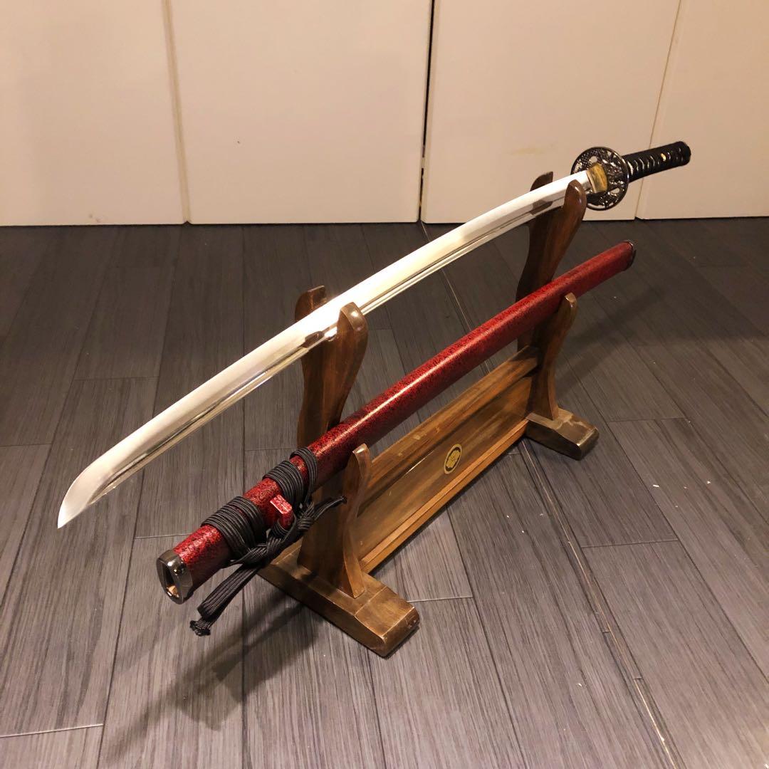 高級模造刀　陸奥守吉行　坂本龍馬拵え　居合刀　優乱刃紋　朱拵え　合金刀身