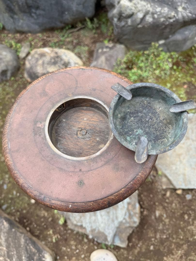 木製灰皿スタンド 昭和レトロ