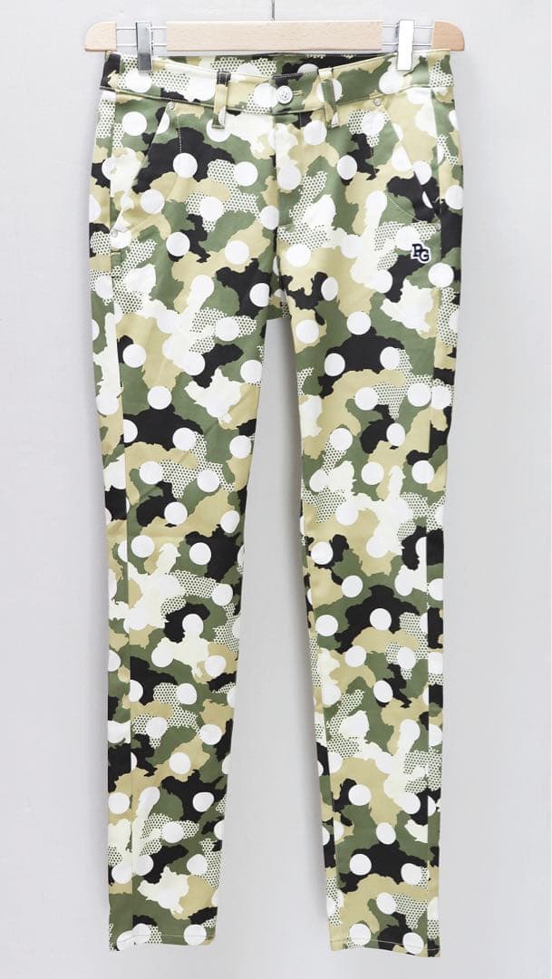 《パーリーゲイツ》新品 薄手 カモフラドット柄 ストレッチパンツ 1(W74)