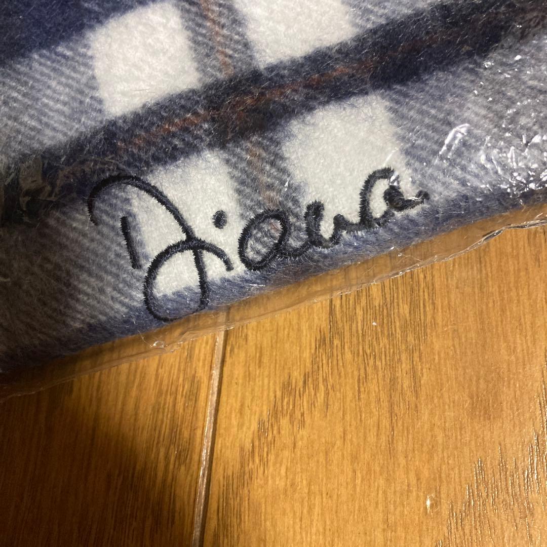 おさらです ダイアナ王妃　タータンチェック　マフラー ネイビー