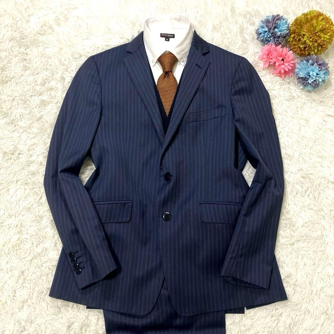 【訳あり・衝撃価格✨】エトロ　セットアップ　3ピース　ストライプ　シルク混　52