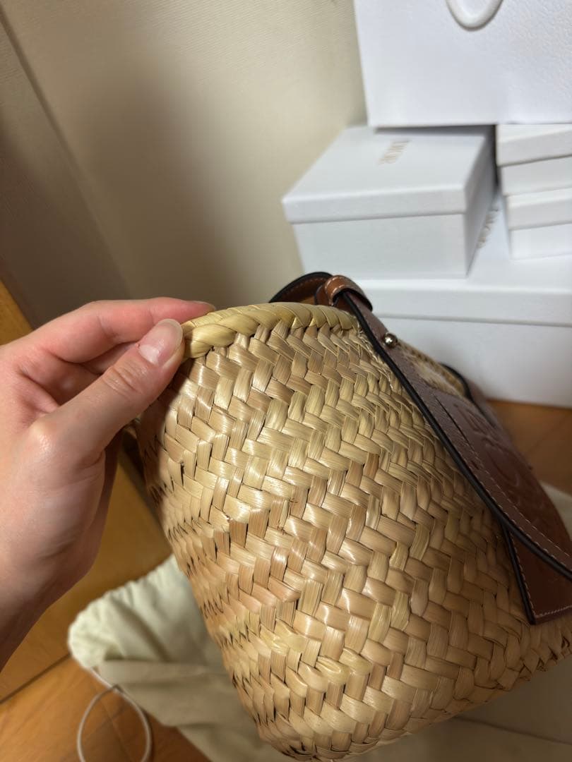 LOEWE バスケットバッグ スモール（ヤシの葉&カーフ） かごバッグ