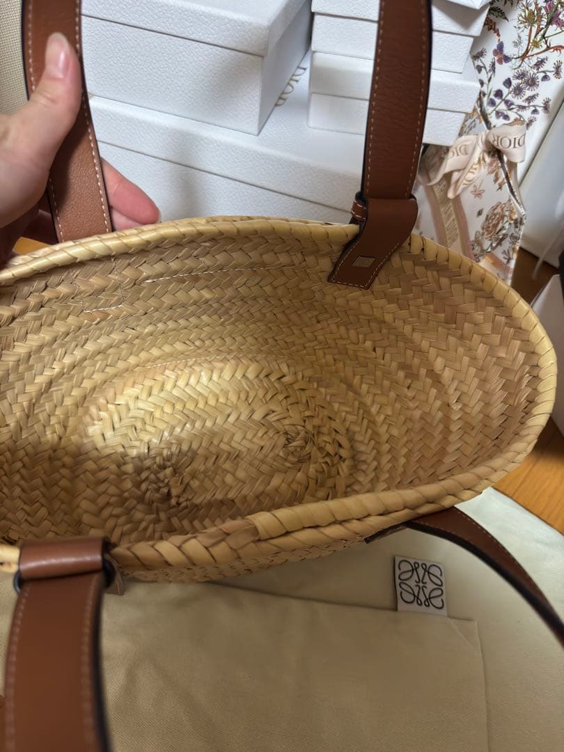 LOEWE バスケットバッグ スモール（ヤシの葉&カーフ） かごバッグ