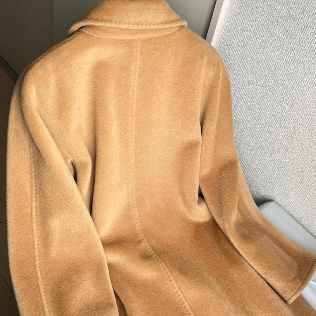 maxmara 白タグ ベージュ ダブルブレスト ロングコート