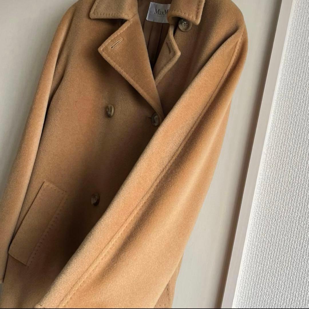 maxmara 白タグ ベージュ ダブルブレスト ロングコート