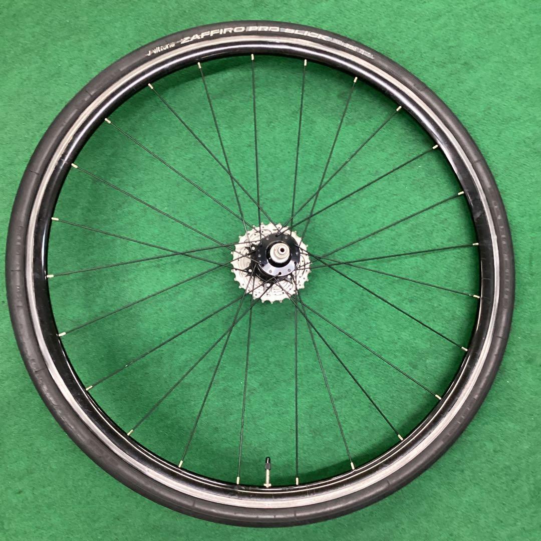 リア ホイール　アルミリム　後輪　700x25C 外装11段 タイヤ付 クイック