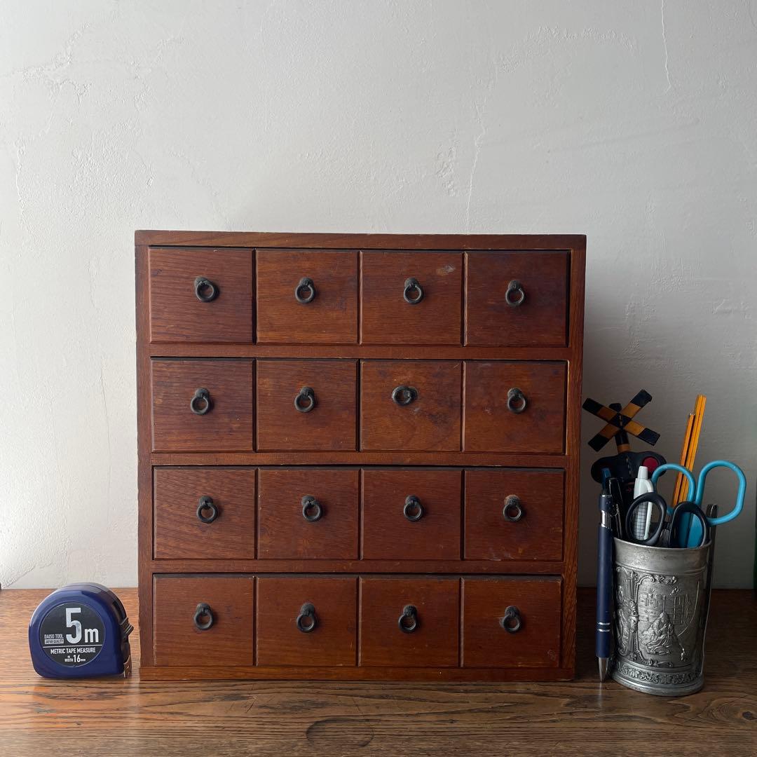 木製　引き出し　薬棚　薬箪笥　アンティーク風　レトロ