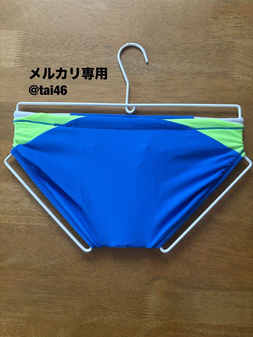 arena(アリーナ)競泳水着 ブルー×イエロー×ホワイト　Vパン・競パン　L