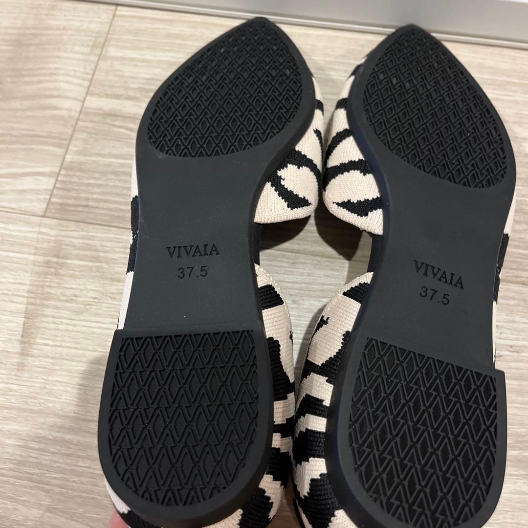 VIVAIAゼブラ柄 ポインテッドトゥシューズ 37.5