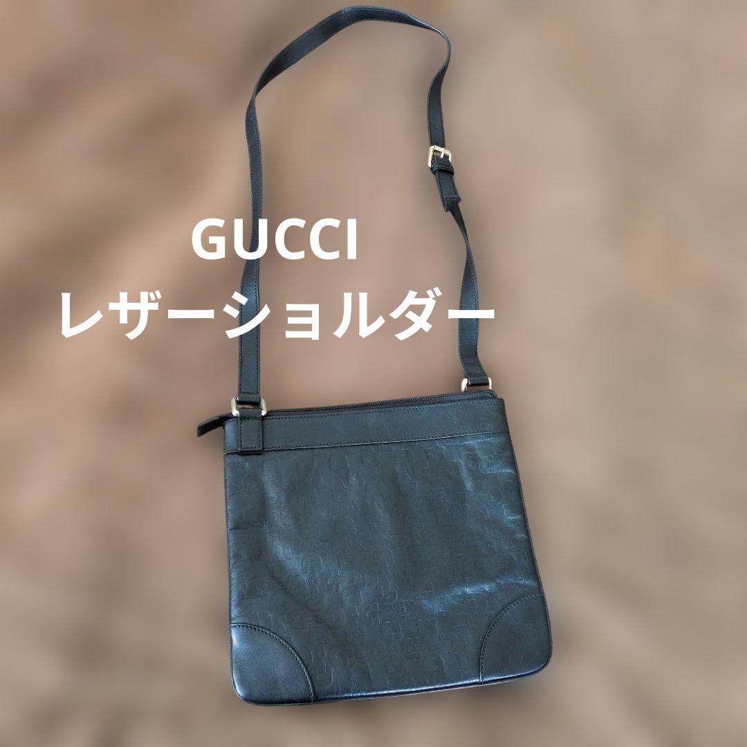 GUCCI レザーショルダー ブラック 美品