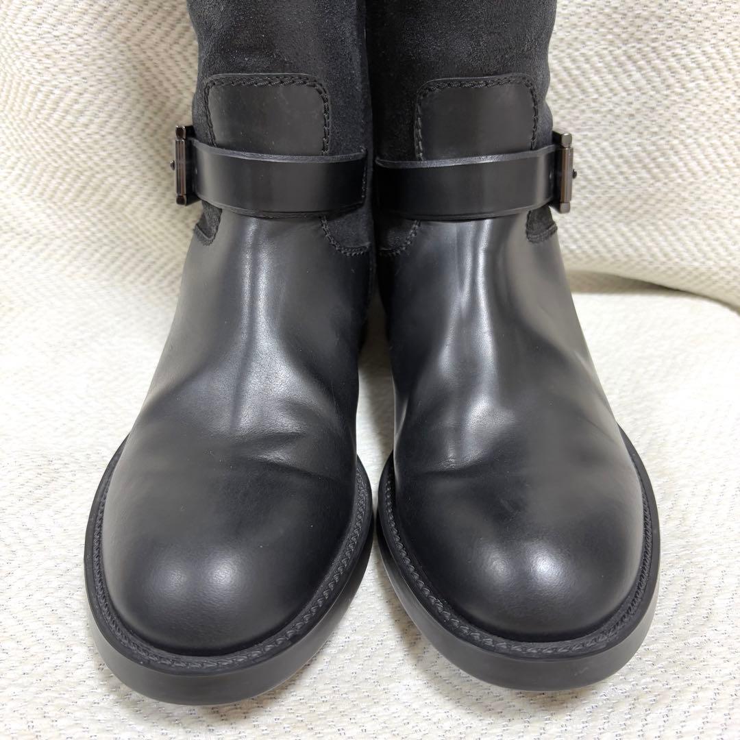 未使用級 TOD'S トッズ 本革 エンジニアブーツ ブラック