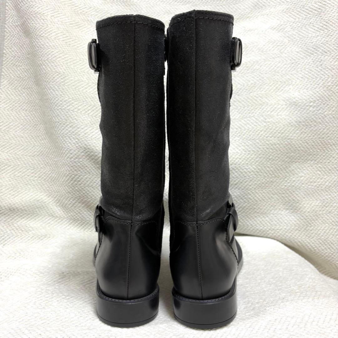 未使用級 TOD'S トッズ 本革 エンジニアブーツ ブラック