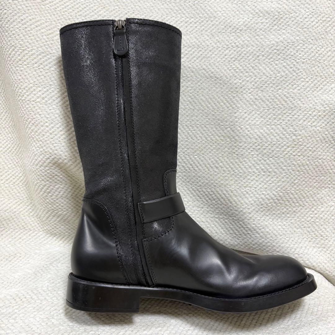 未使用級 TOD'S トッズ 本革 エンジニアブーツ ブラック