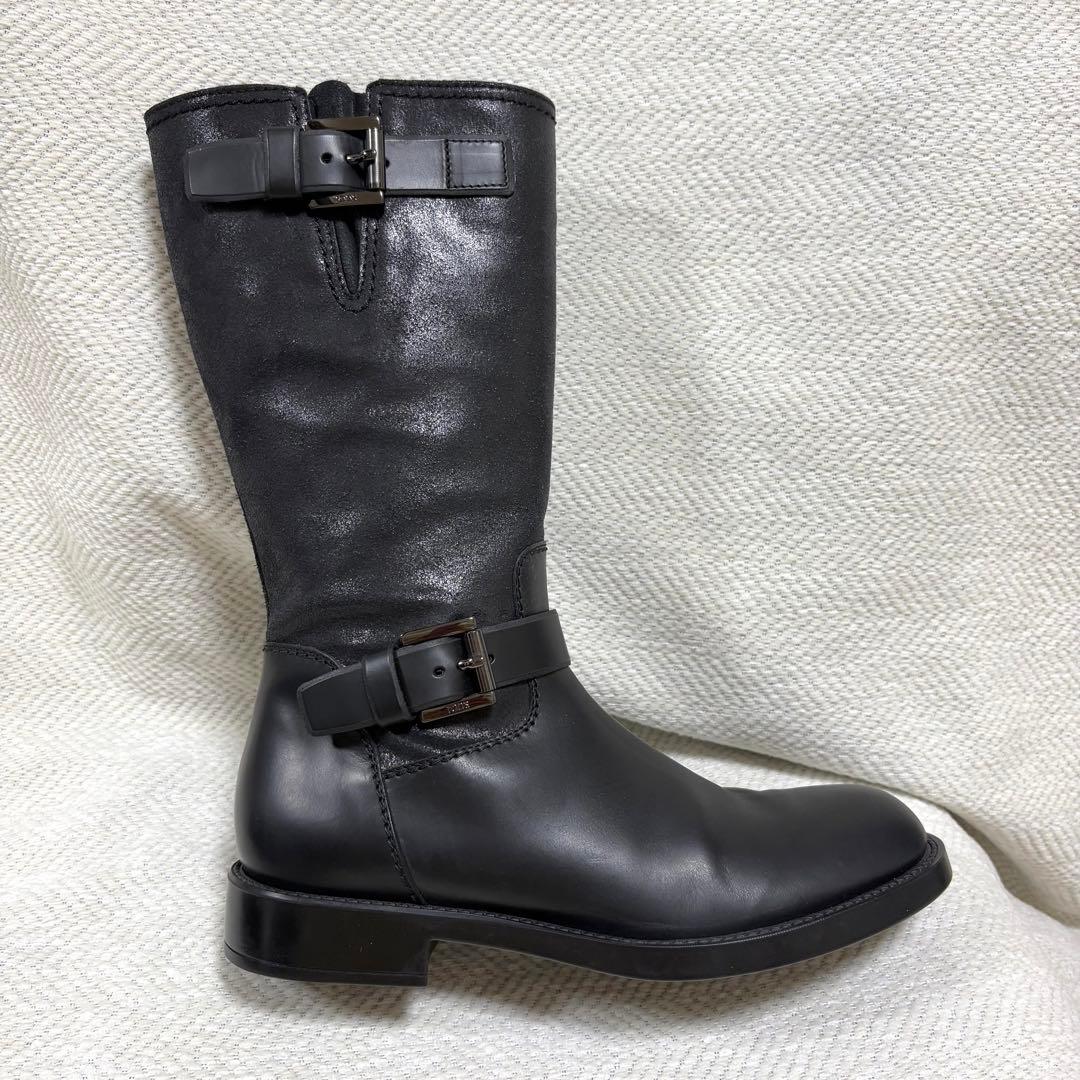 未使用級 TOD'S トッズ 本革 エンジニアブーツ ブラック