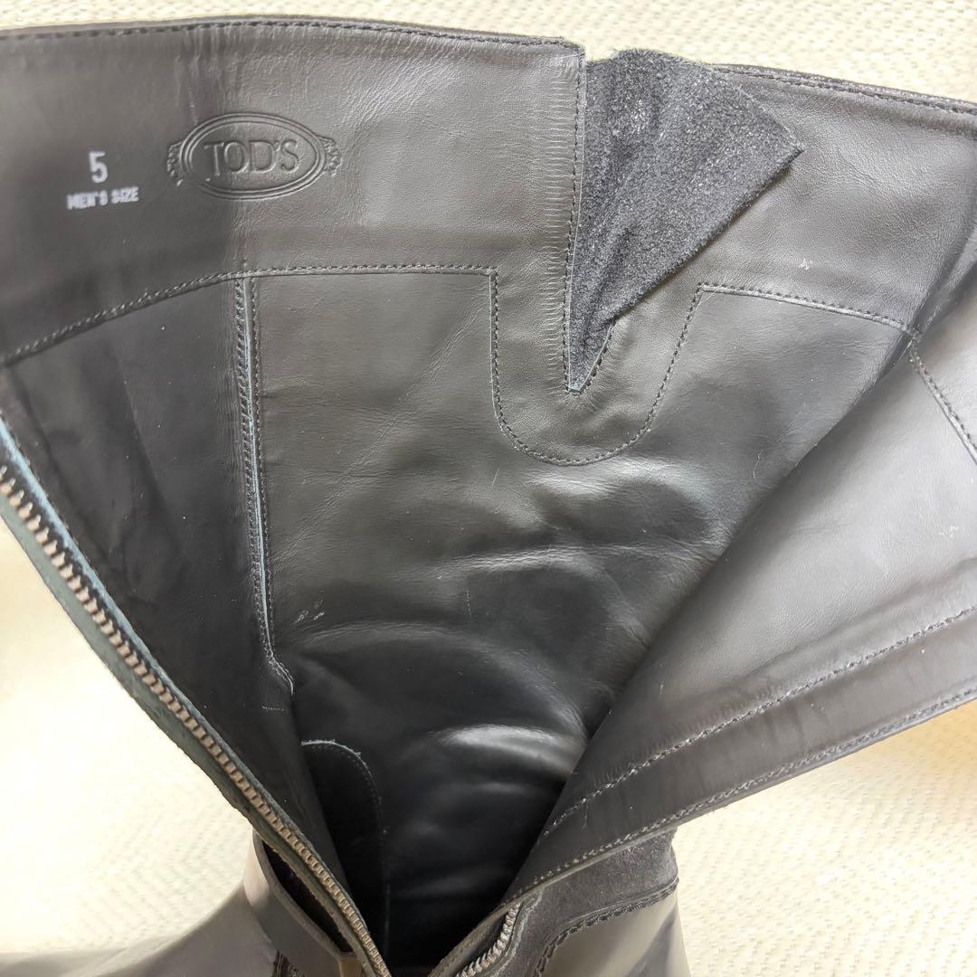 未使用級 TOD'S トッズ 本革 エンジニアブーツ ブラック