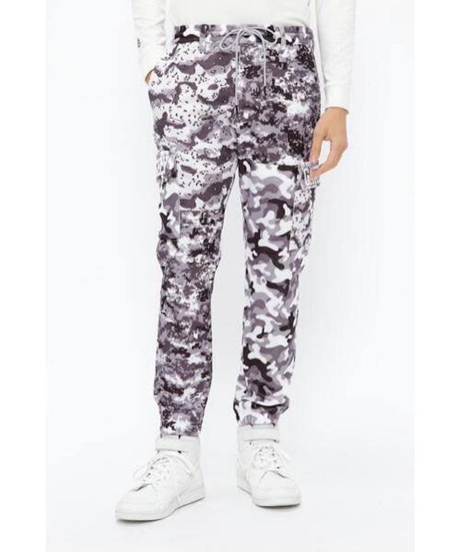 パーリーゲイツ ダブルラッセル マルチカモプリントパンツ 裾リブ ジョガーパンツ