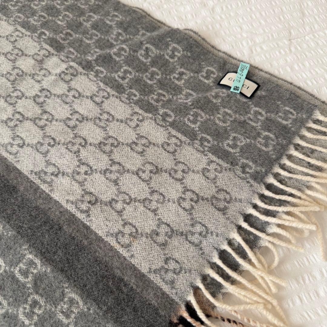 GUCCI GGパターン ウール混紡マフラー