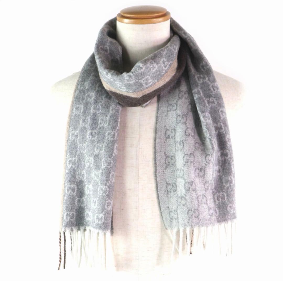 GUCCI GGパターン ウール混紡マフラー