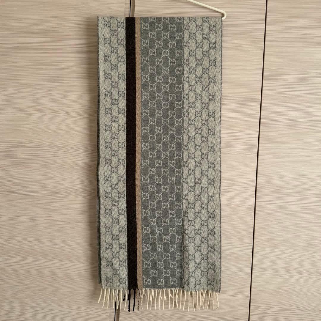 GUCCI GGパターン ウール混紡マフラー