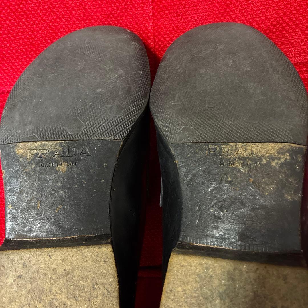 PRADA ブラック レザー ローファー