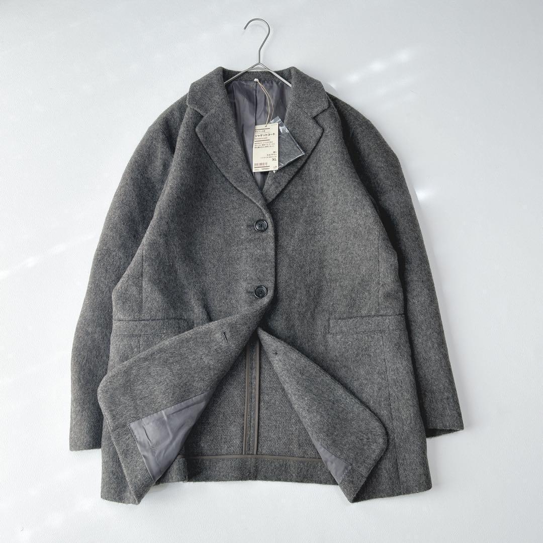 【未使用 完売品】無印良品 MUJI 再生ウール混 ジャケットコート　XL