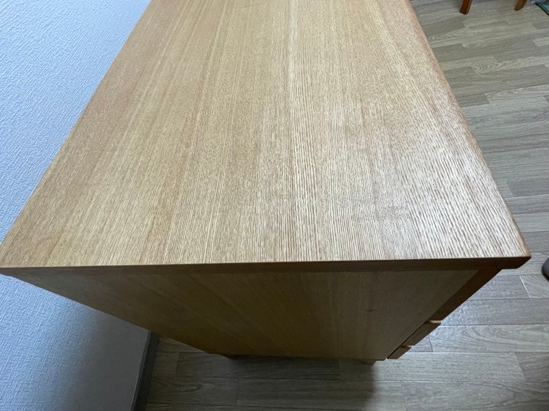 無印良品　タモ材　三段チェストワイド