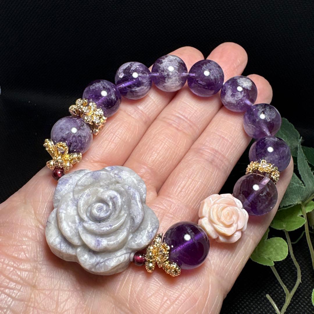 ＊sora⭐️様お取置き8/3パープルハウライト　薔薇　エンジェルフェザーアメジス