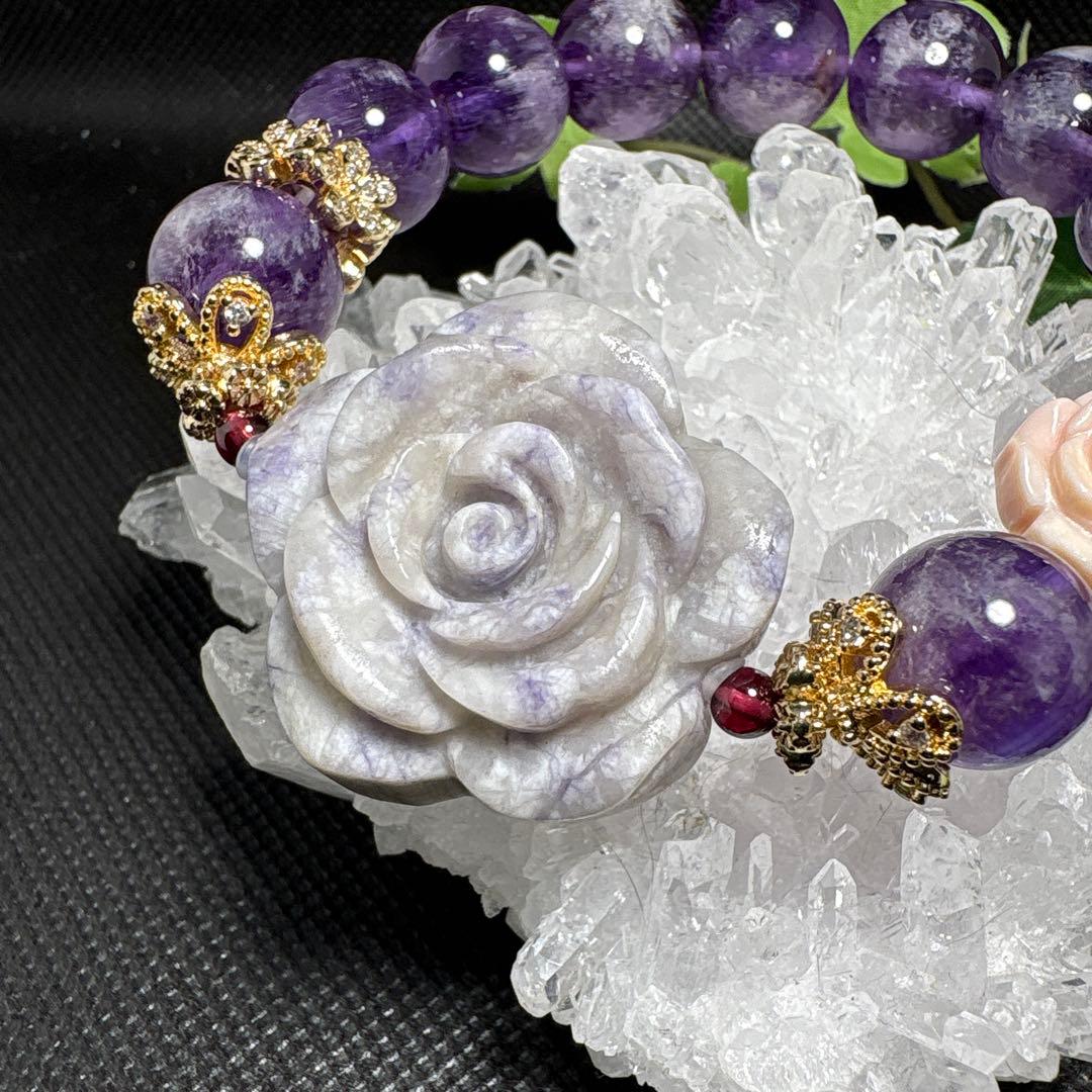 ＊sora⭐️様お取置き8/3パープルハウライト　薔薇　エンジェルフェザーアメジス