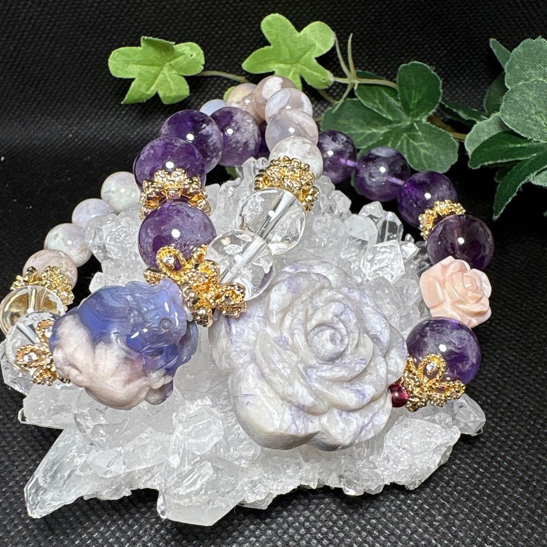 ＊sora⭐️様お取置き8/3パープルハウライト　薔薇　エンジェルフェザーアメジス