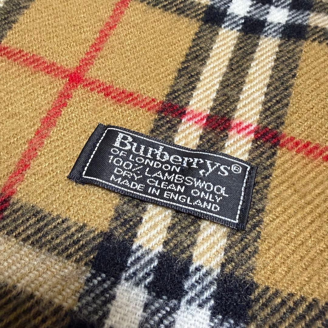 英国製　Burberry バーバリー ノバチェック マフラー ラムウール100%