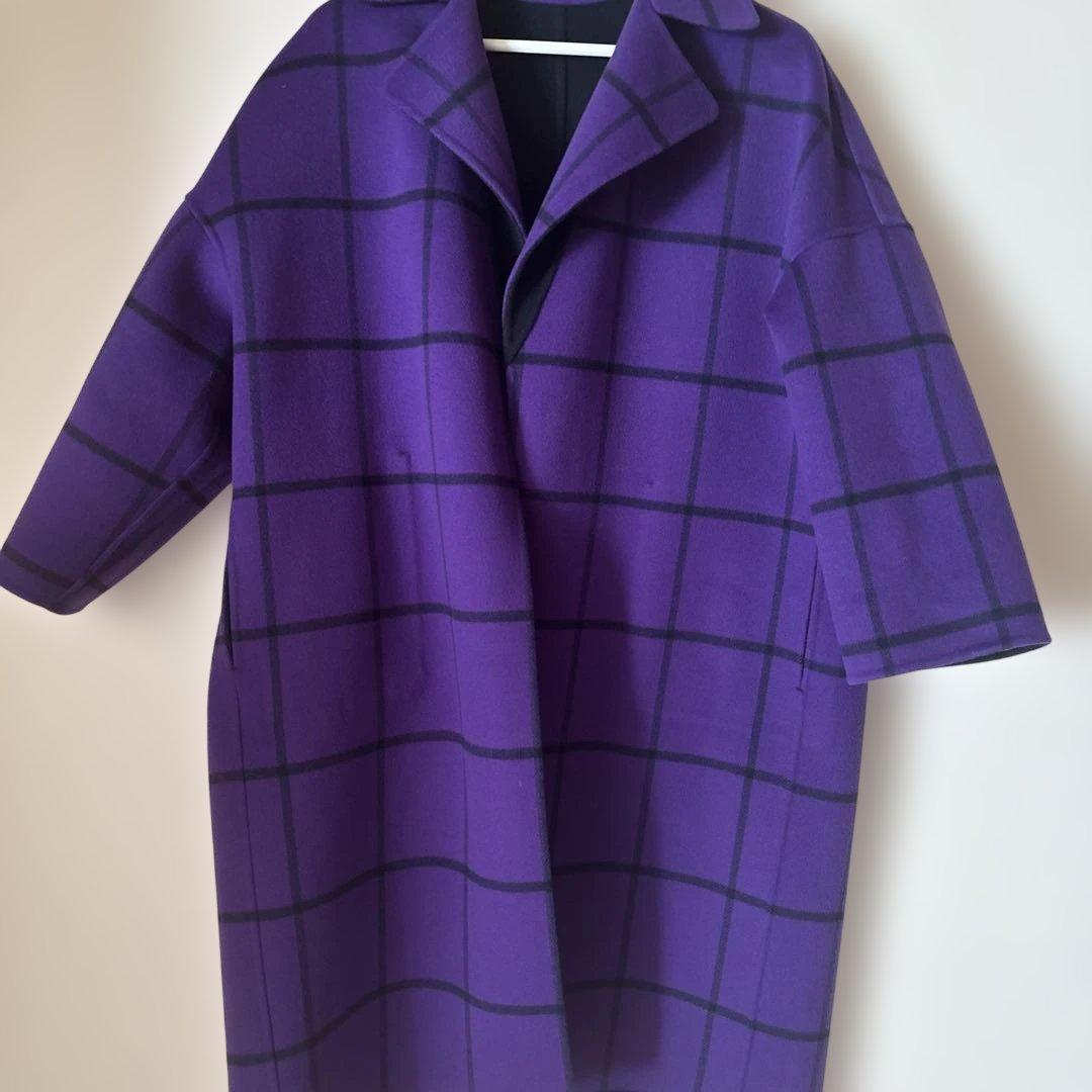 【美品】DRAWER ダブルフェイス　リバーチェックコート