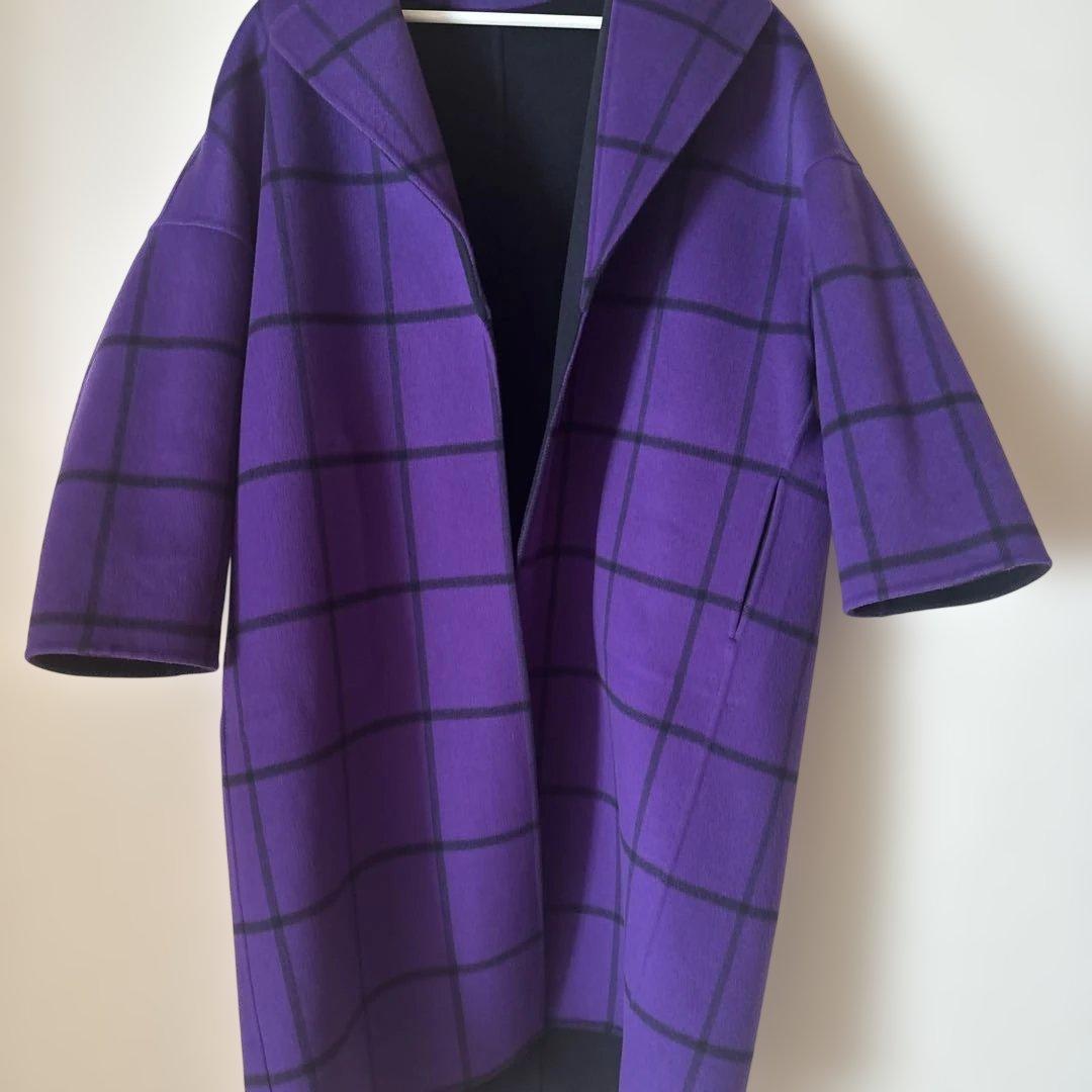 【美品】DRAWER ダブルフェイス　リバーチェックコート