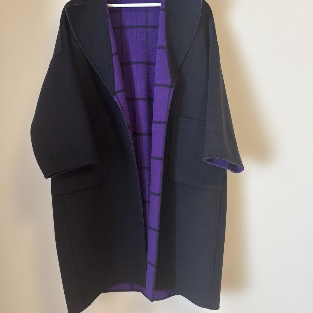 【美品】DRAWER ダブルフェイス　リバーチェックコート