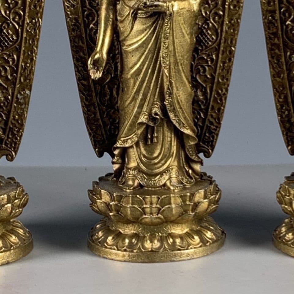 仏教美術 西方三聖 銅製 仏像 彫刻 開運 風水 工芸品 美術品 置物