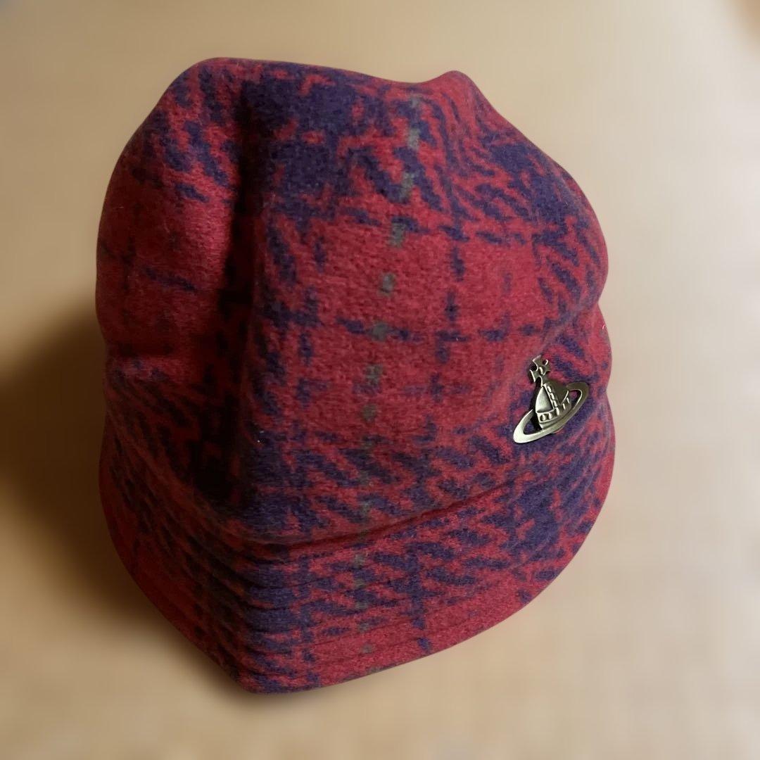 Vivienne Westwood 赤紫チェック バケットハット Mサイズ