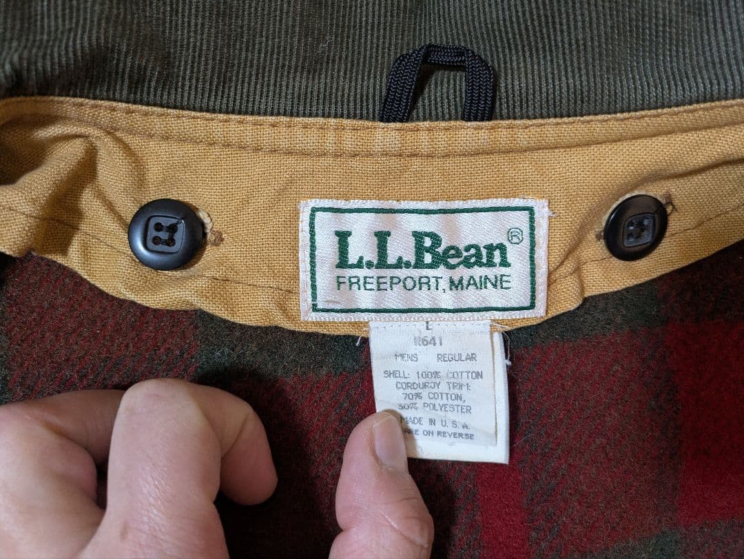 ゆ*き様 90s USA製 L.L.Bean ウールライナー付き茶Lハンティング